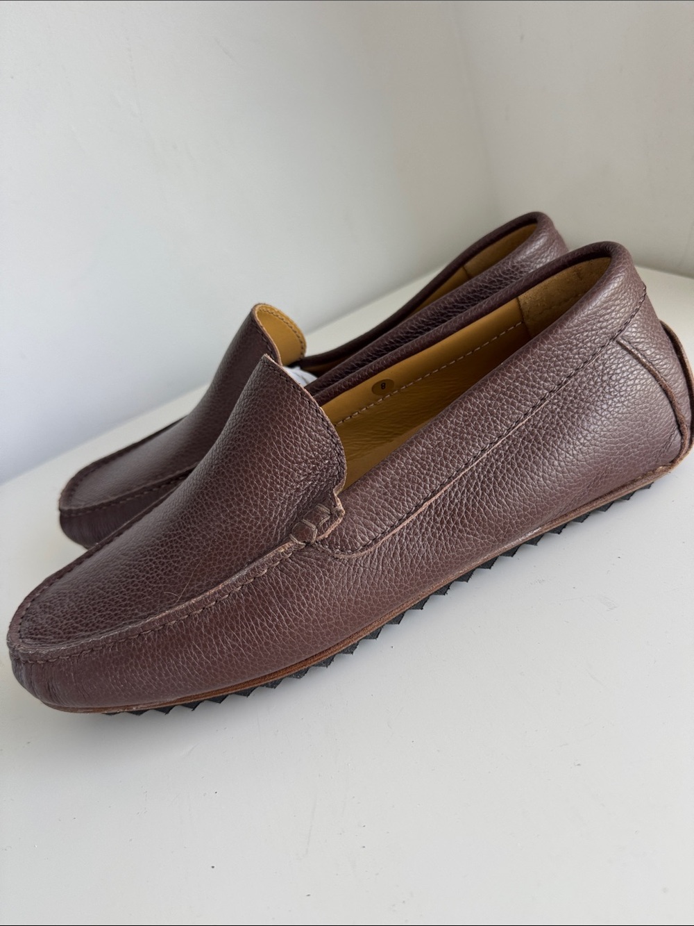 Caporicci Men’s Brown Leather Slip-On Loafers